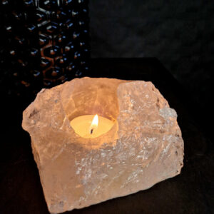Waxinelichthouder van Bergkristal